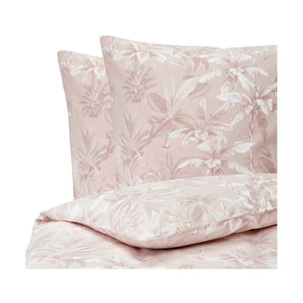 Розов чаршаф за двойно легло от памук ранфорс , 200 x 200 cm - Westwing Collection