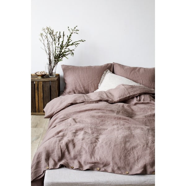 Стара лилава ленена калъфка за възглавница , 70 x 90 cm - Linen Tales-image-1