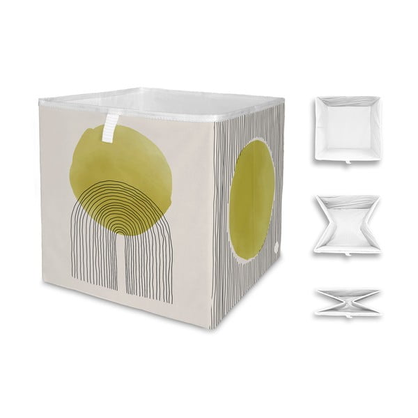 Бежово-жълта кутия за съхранение от микрофибър , 32 л Rising Sun - Butter Kings