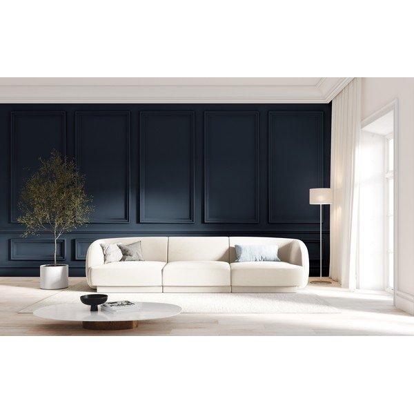 Бежов кадифен диван 259 cm Miley - Micadoni Home-image-1