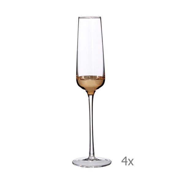 Комплект от 4 чаши за шампанско със златни детайли Horizon - Premier Housewares
