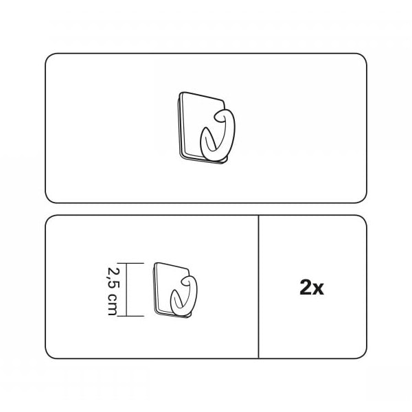 Самозалепващи се кукички за витраж в комплект от 2 - Gardinia-image-1