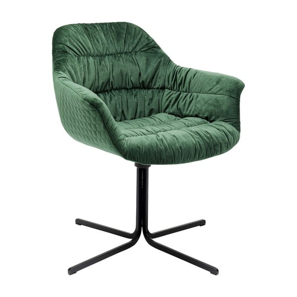 Зелен стол с кадифена тапицерия Swivel Swivel Colmar - Kare Design