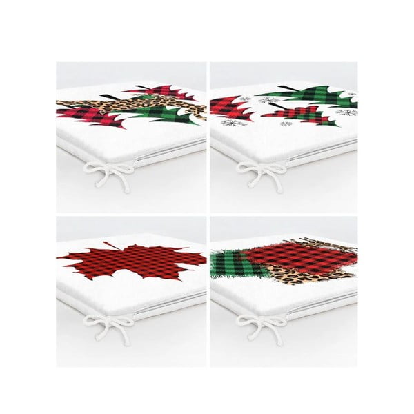Възглавници за сядане в комплект от 4 бр. с коледни мотиви 40x40 cm Tartan – Mila Home-image-2