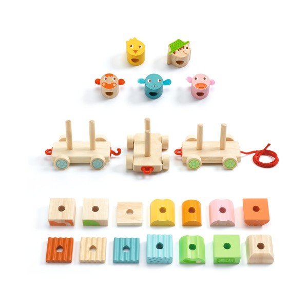 Детско дървено влакче FarmTrain - Djeco-image-2