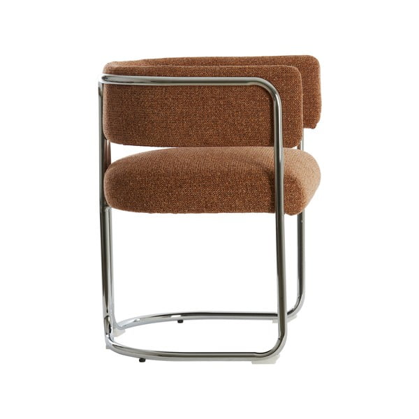 Светлокафяв тапициран трапезен стол с подлакътници Adante – Light & Living-image-4