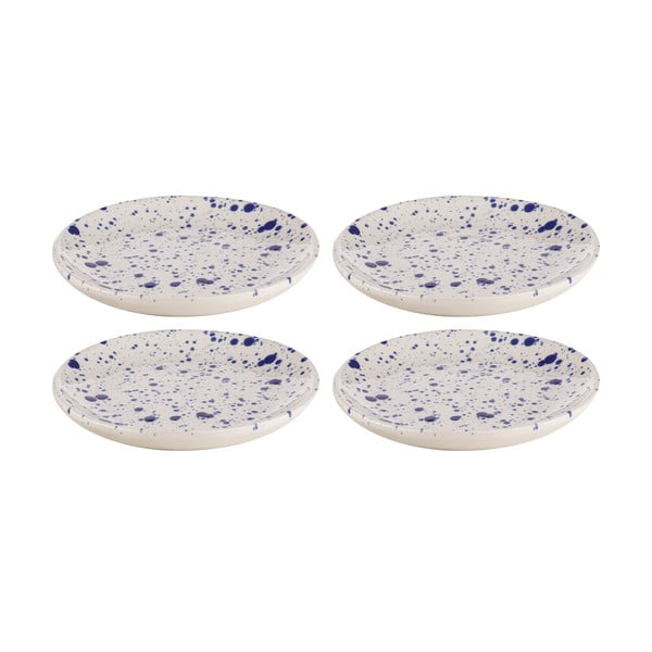 Десертни чинии в бяло и синьо в комплект от 4 части, изработени от керамика ø 18 cm Carnival - Ladelle