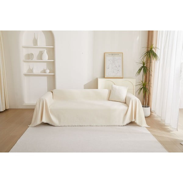 Кремаво двуместно покривало за диван Talo – Filumi-image-2