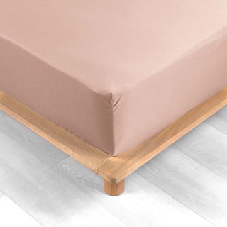 Розов еластичен чаршаф от памук перкал 160x200 cm Percaline – douceur d'intérieur