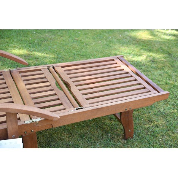 Кафяв градински шезлонг от масивно дърво Beverly Hills – Garden Pleasure-image-4