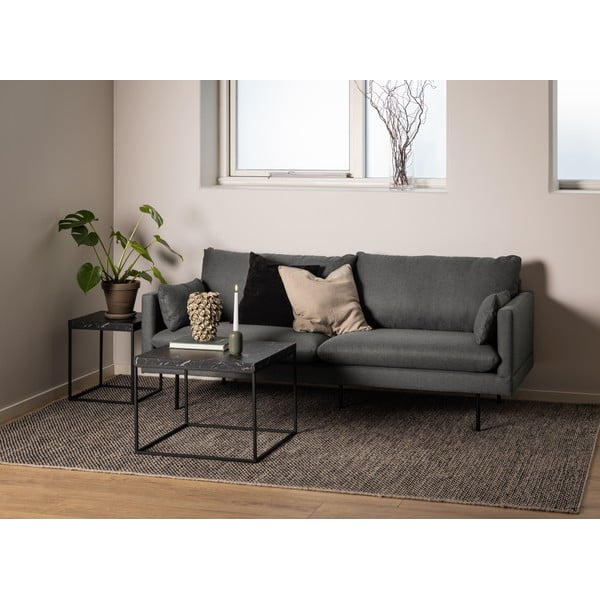 Черна масичка за кафе с плот от имитация на мрамор 60x60 cm Barossa – Actona-image-1