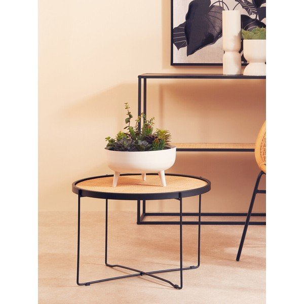 Ратанова кръгла масичка за кафе в естествен цвят ø 60 cm Depok – Premier Housewares-image-2