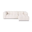Кремав кадифен ъглов диван (десен ъгъл) Cube – Bonami Selection