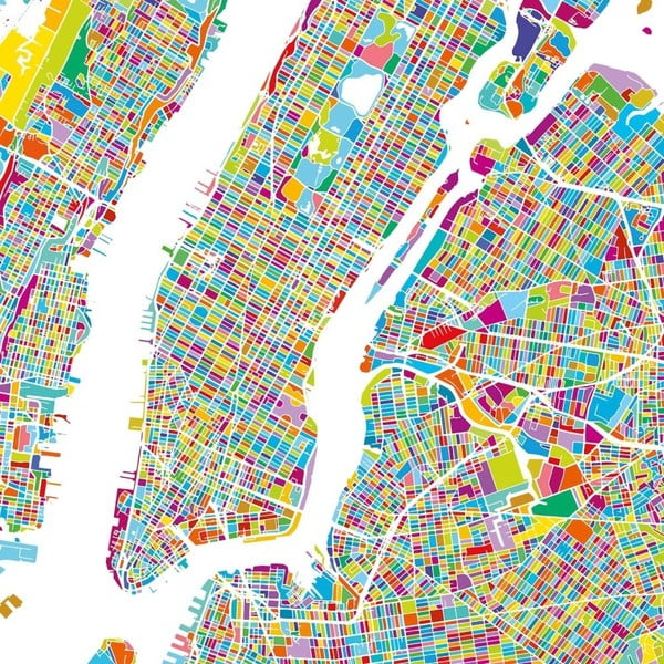 Obraz Homemania Maps Manhattan, 60 x 60 cm
