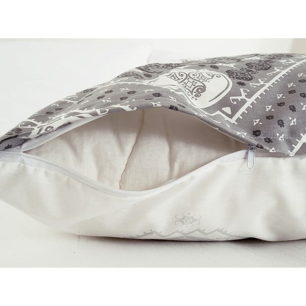 Бяло и сиво крепирано спално бельо за единично легло 140x200 cm Top Class - B.E.S.-image-1