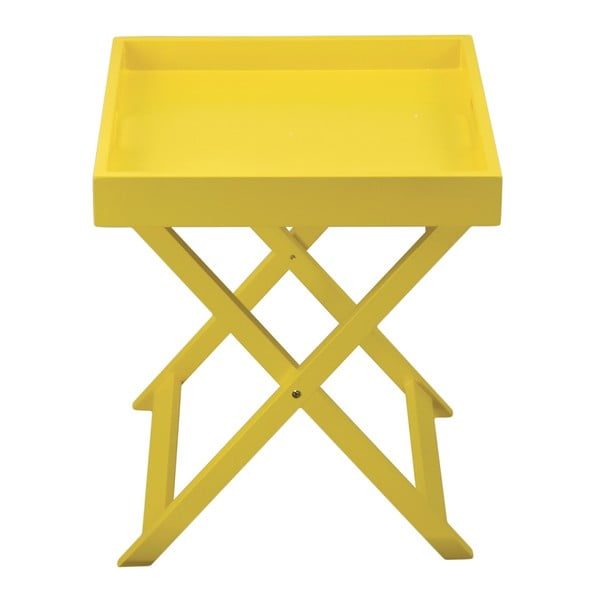 Žlutý skládací stolek s podnosem Incidence Colorama