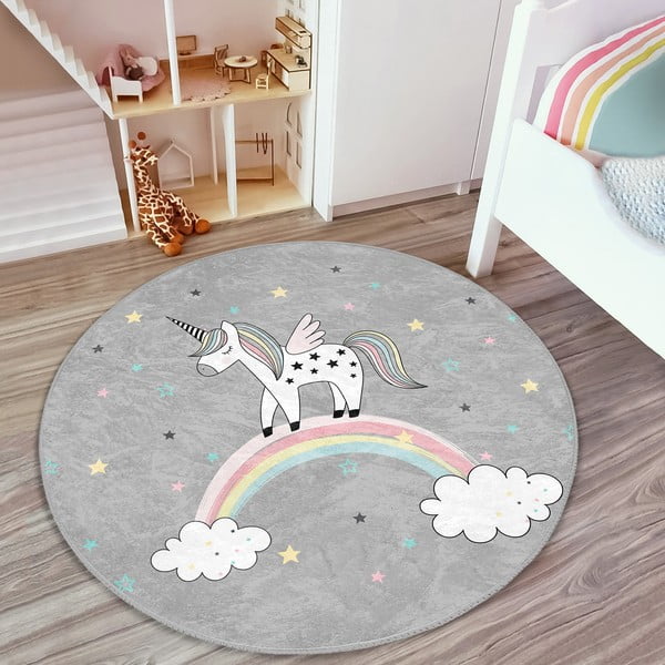 Сив детски килим ø 80 cm Comfort - Mila Home-image-2