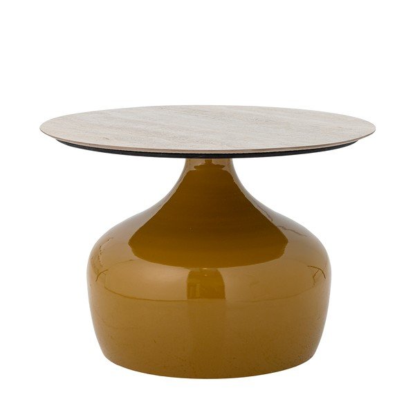 Жълта кръгла масичка за кафе с керамичен плот ø 60 cm Lecco – Bloomingville