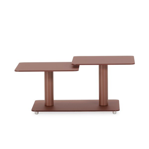 Теракотена стъклена масичка за кафе 54x115 cm Elvi – Marckeric-image-1