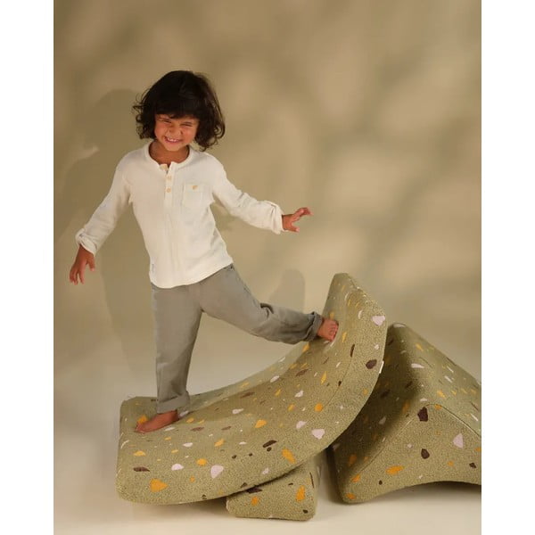 Зелен детски стол от букле и шенил Terrazzo Moon – Wigiwama-image-1