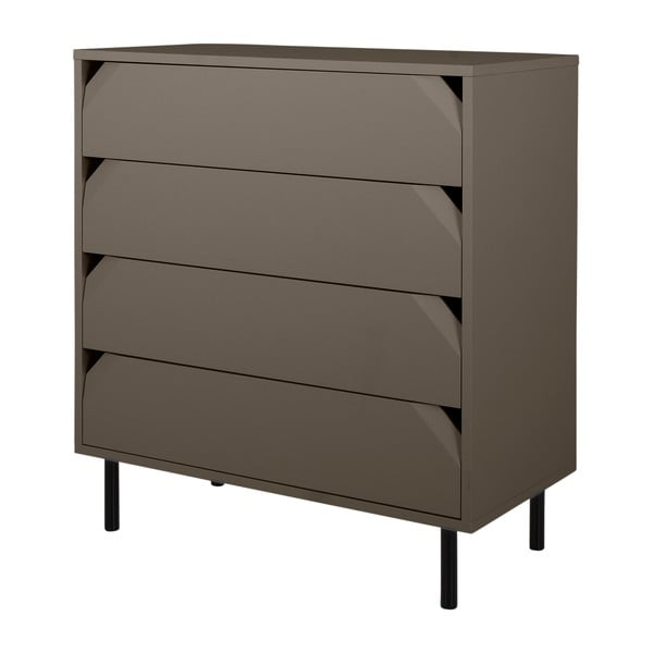 Тъмно сив висок скрин с чекмеджета 90x96 cm Corner - Tenzo-image-1