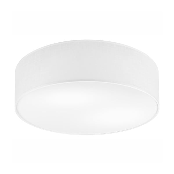 Бяла лампа за таван с текстилен абажур ø 45 cm Vivian - LAMKUR