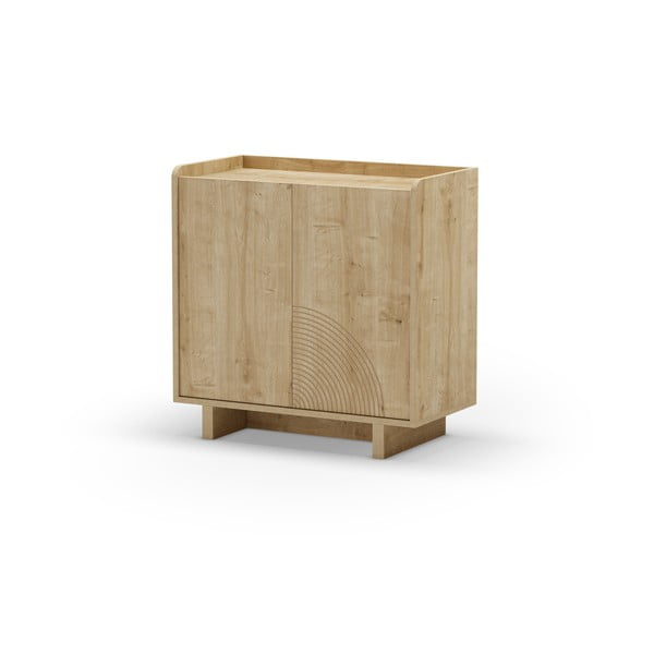 Шкафче от дъбов декор  в естествен цвят 80x80x40 cm Daira – Marckeric-image-3