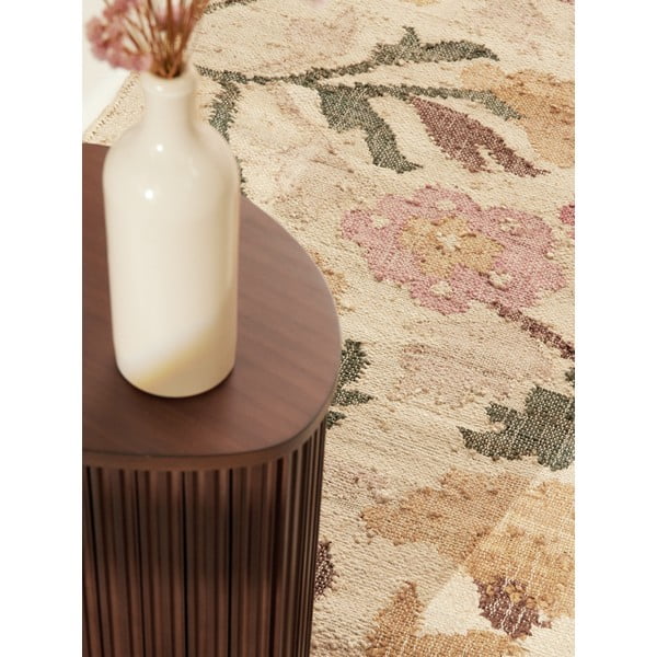Кремава ръчно изработена ютена пътека 80x200 cm Roya Violette – Elle Decoration-image-2