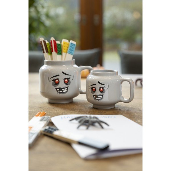 Сива керамична детска чаша за лате 530 ml Zombie – LEGO®-image-1