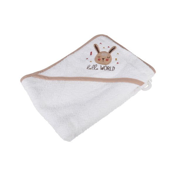 Бяла памучна детска хавлия с качулка 75x75 cm Forest – Bébé Douceur