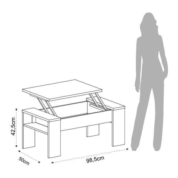 Масичка за кафе в сиво и бяло с място за съхранение James - Tomasucci-image-2