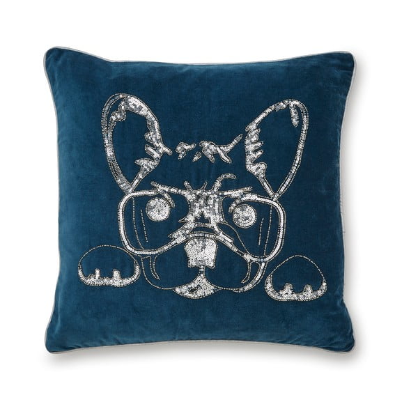 Синя памучна декоративна възглавница , 50 x 50 cm French Bulldog - Cooksmart ®