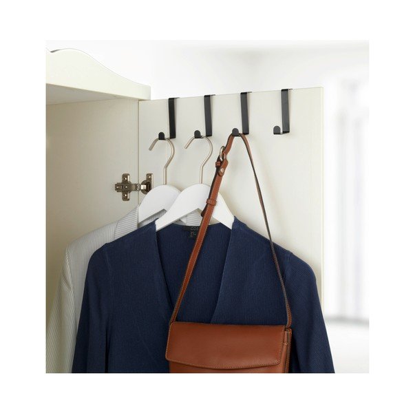 Комплект от 4 черни матови куки за врати - Wenko-image-1