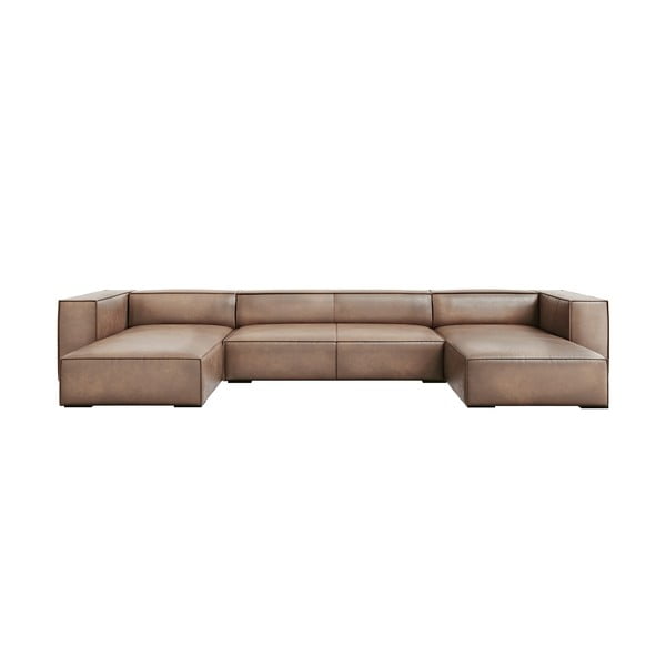 Ъглов диван от светлокафява кожа (U-образен) Madame - Windsor & Co Sofas