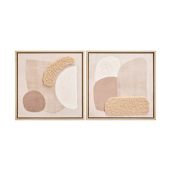 3D картини в комплект 2 бр. с включена рамка/върху платно 40x40 cm Astratto – Premier Housewares