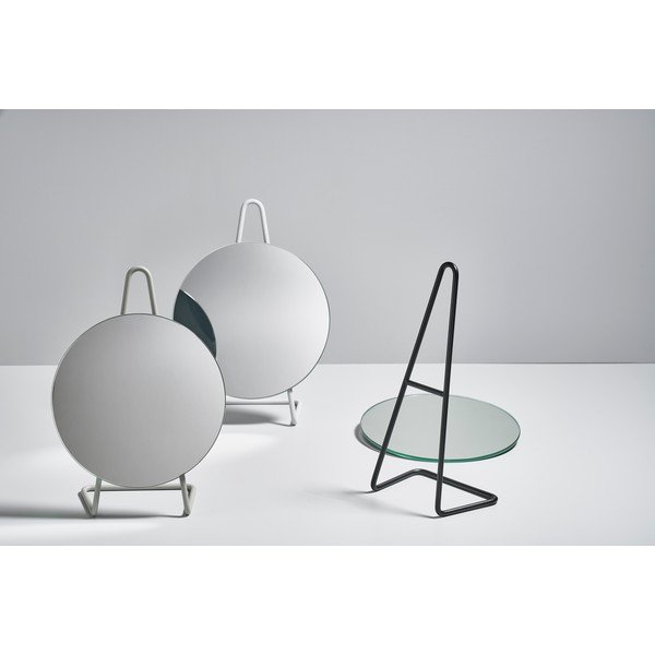 Козметично огледало за маса от мека сива стомана, ø 31 cm A-Mirror - Zone-image-4