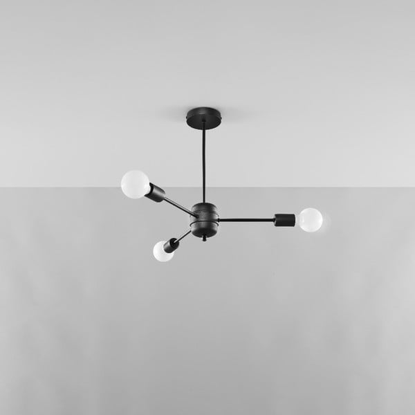 Черно осветително тяло за таван 61x61 cm Benedett – Sollux-image-1