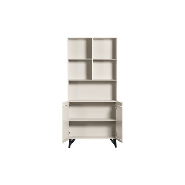 Кремав шкаф за книги от борова дървесина 90x200 cm Miller - WOOOD-image-2