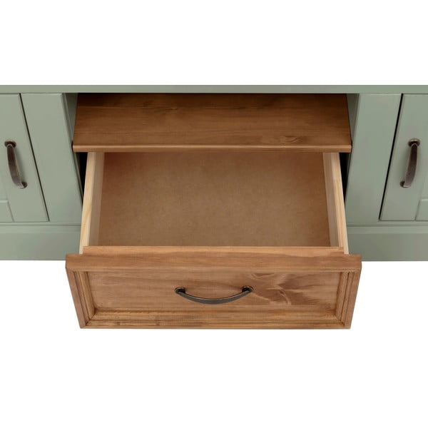 Светлозелена маса за телевизор от масивен бор 160x50 cm Selma – Støraa-image-4