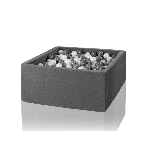 Šedý hranatý dětský bazének s 500 balónky Misioo, 110 x 50 cm