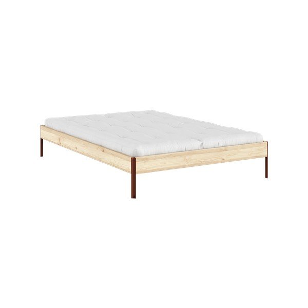 Двойно легло 140x200 cm от масивен бор без табла с включена подматрачна рамка в естествен цвят Core – Karup Design-image-3