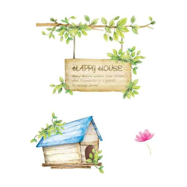 Комплект стикери за стена Happy House, 42x30 cm - Ambiance-image-2