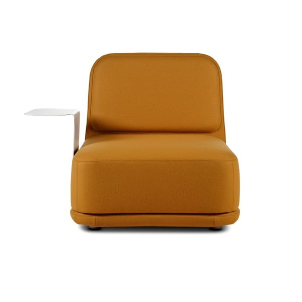 Оранжев фотьойл с бяла метална маса Средна + странична маса Standby - Softline
