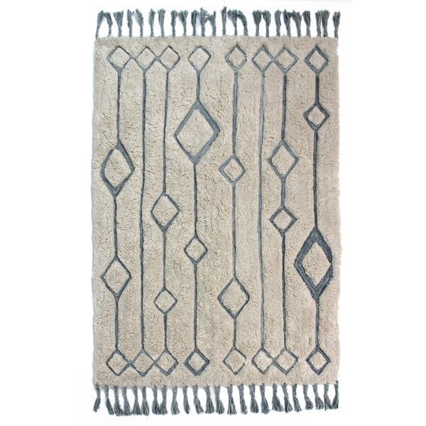 Бежов и син ръчно тъкан килим Solitaire Sion, 120 x 170 cm - Flair Rugs