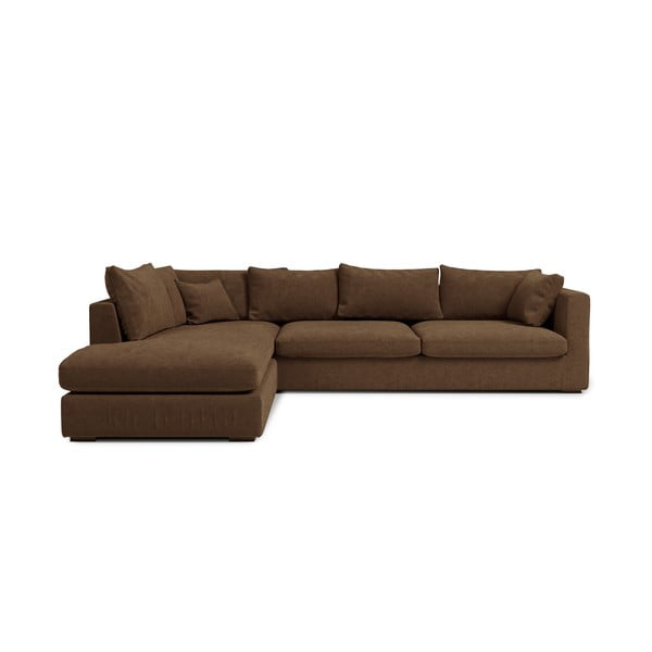 Кафяв ъглов диван (ляв ъгъл) Comfy - Scandic