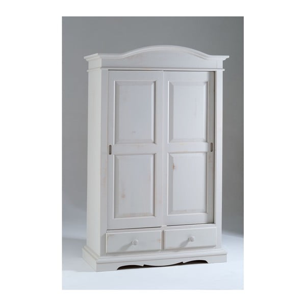 Bíl dřevěná šatní skříň s posuvnými dveřmi Castagnetti Estelle