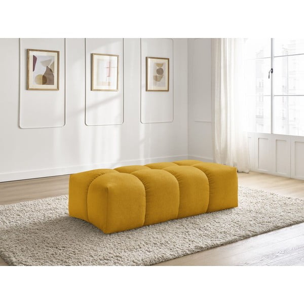 Шенилова табуретка  в цвят горчица Everest – Bobochic Paris-image-1