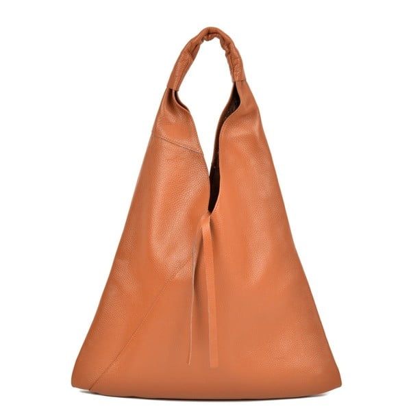 Кафява кожена чанта в цвят коняк Anna Luchini Alice - Anna Luchini