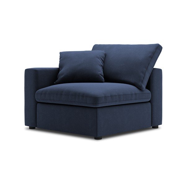 Тъмносиня ъглова част от модулен диван от велур Galaxy, ляв ъгъл - Windsor & Co Sofas-image-2