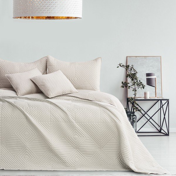 Кремаво капитонирано покривало за легло от микрофибър 220x240 cm Softa – Restilo-image-1